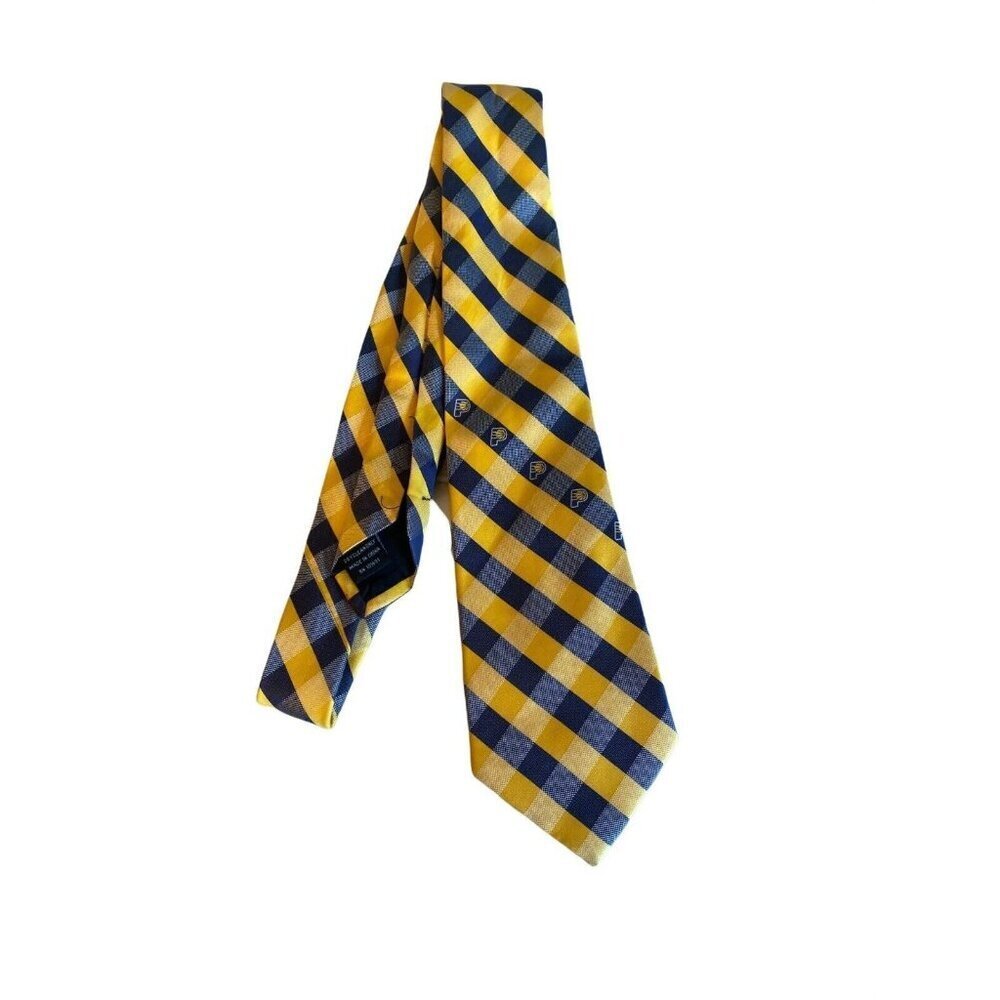 Pacers NBA‎ Blue Gold Plaid Neck Tie